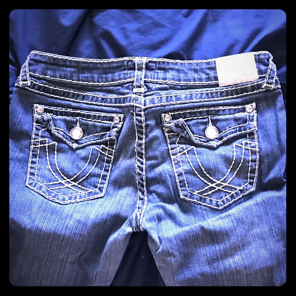 Dark wash LA idol blingy jeans ! Sz 13